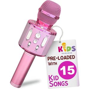 Move2Play, Kids Karaoke Microphone | Includes Pre-Loaded Songs & Bluetooth | Kids Birthday Party Gift | Toy for All Ages 2, 3, 4, 5, 6+ Year Old Girls, Boys & Toddlers