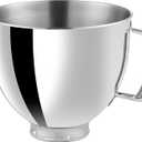 5 QT Stainless Steel Mixer Bowl Compatible With KITCHENAID TILT-HEAD STAND MIXERS 4.5-Quart (4.3 L) And 5-Quart (4.7 L) (Stainless Steel Polished)