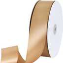 TONIFUL 1-1/2 Inch (40mm) x 100 Yard Dark Gold Wide Satin Ribbon Solid Fabric Ribbon for Gift Wrapping Chair Sash Valentine's Day Wedding Birthday Party Decoration Hair Floral Craft Sewing