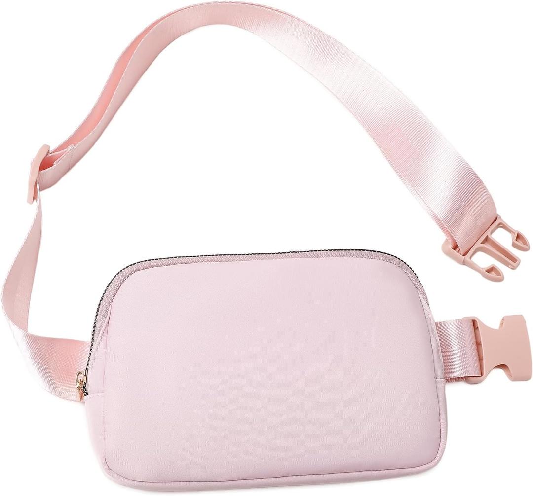 Belt Bag for Women, Cross Body Fanny Pack Fashion Waist Packs Everywhere Belt Bag with Adjustable Strap Gifts for Teen Girls Women Men (Pink)