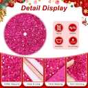 Hot Pink Christmas Tree Skirt Sequin 60 Inch Tree Skirt Large Velvet Christmas Tree Skirt Sparkle Fuchsia Xmas Tree Skirts Metallic Christmas Tree Base Cover Skirt for Fall Party Santa Decor