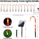Upgraded 24 Pack Solar Candy Cane Lights Outdoor, Solar Christmas Lights Outdoor Waterproof with 8 Modes, Xmas Pathway Candy Cane Christmas Decorations Outside for Garden Lawn Yard Party