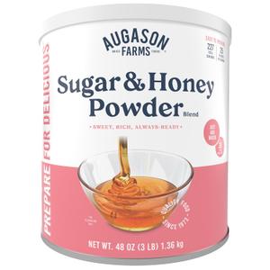 Sugar and Honey Powder Mix Can Emergency Food Supply, 227 Servings, 30 Year Shelf Life - Dry Honey and Sugar Powder Blend Sweetener for Baking and Cooking (EXP 06/10/36)