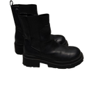 Women's Ankle Boots Platform Zipper Punk Motorcycle Booties Chunky Block Mid Heel Round Toe Fashion Work Combat Boots Size 6.5