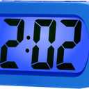 Plumeet Kids Alarm Clock Large Digital LCD Travel Alarm Clocks with Snooze and Night Light - Ascending Sound and Handheld Size - Best Gift for Kids (Blue)