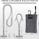 Phone Lanyard - 1 xAdjustable Neck Strap,1 xWrist Strap,1xZipper Wallet Pouch,2xPads,Universal Crossbody Cell Phone Lanyard for Travel Essentials,Wrist lanyards for Keys,ID Badges and Most Smartphones