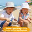 Baby Sun Hat Toddler Bucket Hats UPF 50+ Kids Summer Sun Protection Beach Hat for Boys Girls (White, M)