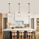 Klgxnrd Black Pendant Light, Modern Farmhouse Cage Kitchen Island Lighting, 12.5”