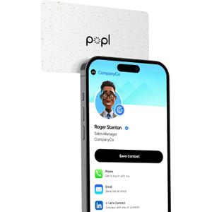 Popl Smart NFC Business Card - Sleek Modern Digital Business Card w/Instant App-Free Sharing - Customizable NFC Cards Compatible w/iPhone & Android (100% Recycled)