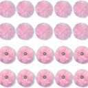 Ouliget Pom Pom Balls,Removeable Button Faux Fur Pom Poms,DIY Creative Crafts Pom poms, Fluffy Balls Fits Art and Decoration Shoes Scarves Bags,Pink, 20 Pieces, 3 Inches