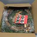 Christmas Wreaths for Front Door - 26" Real Touch Norfolk Pine Wreath, Large Christmas Wreath with Lights Gold Bell & Bow for Mantle Wall Window Indoor Outdoor Decor (1 Pack)