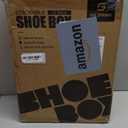 SEE SRPING XX-Large Shoe Storage Box Fit Size 14, Clear Plastic Stackable Shoe Organizer for Closet, Shoe Rack Sneaker Containers Bins Holders, Drawer Organize Unit, 12 Pack Black