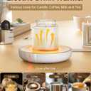 HouseGem Large Candle Warmer Plate - Coffee Cup Mug Warmer for Desk, Candle Melter, Electric Mug Heater for Beverages, Milk & Tea, Coffee Accessories Ideal Gifts Keep Cup Warm (White)