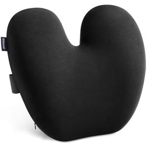 DONAMA Ergonomic Lumbar Pillow for Back Support - High-Density Memory Foam Cushion for Pain Relief - Lumbar Support Cushion w/Strap for Office Chair, Car, Home, and Travel
