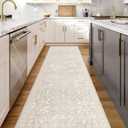 3' x 5' Upgraded Boho-Inspired Beige Decorative Vinyl Hallway Runner Mat