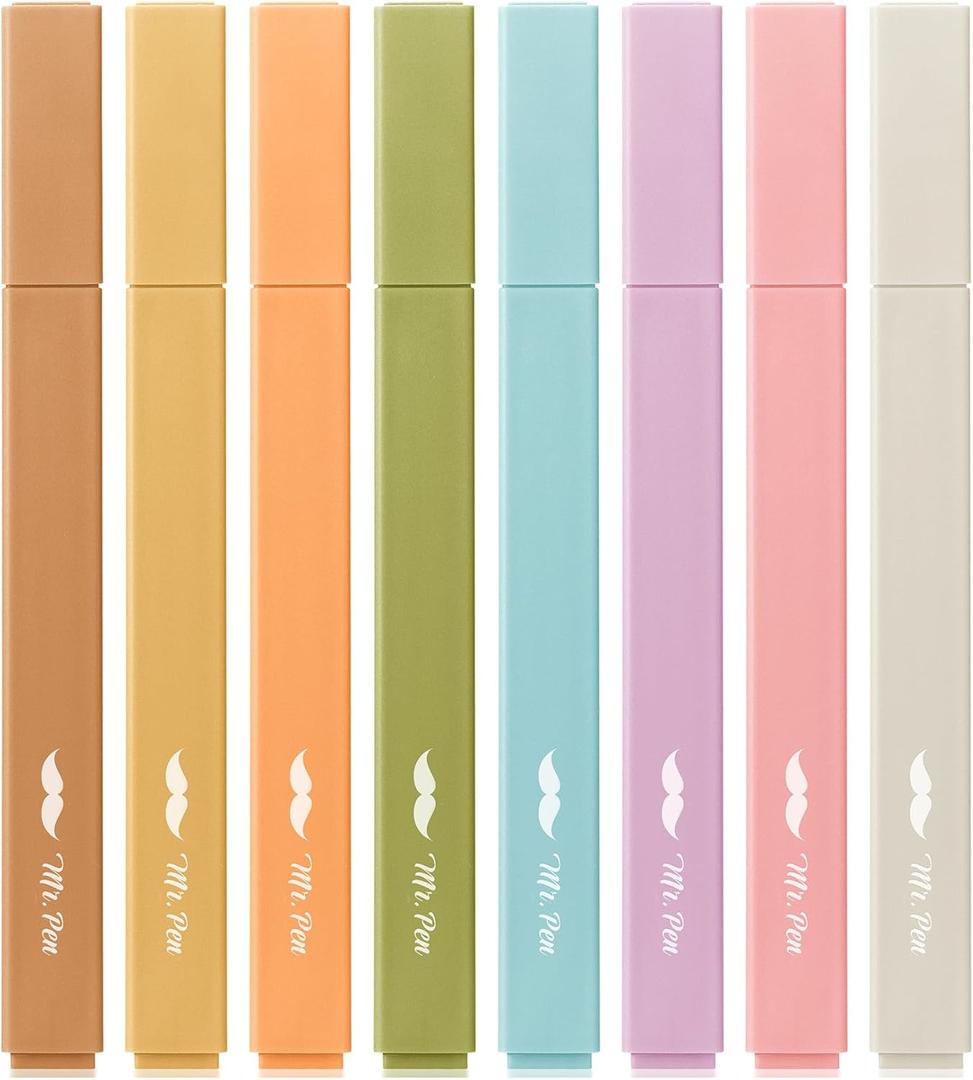 Mr. Pen- Aesthetic Highlighters, 8 Pack, Chisel Tip, Moss Garden, Cute Highlighters Assorted Colors, Back to School Supplies