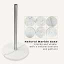 Metal Coat Rack, Free-standing Coat Rack Marble Base with 8 Hooks, Hat & Coat Hanger for Bedroom, Office(100% Natural Marble Base, Silvery)