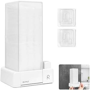 Automatic Square Press Out Cosmetic Makeup Removers Pad Holder - Makeup Cotton Organizer Container Dispenser Storage Display Rack (White)