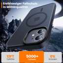 Case for iPhone 11, Military Grade Protection, Compatible with MagSafe, Translucent Matte Drop Shockproof Anti-Fingerprint Phone Case (Black)