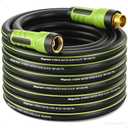 Garden Hose 50ft x 5/8", NON-EXPANDABLE Water Hose Heavy Duty, Flexible, Lightweight, Kink Resistant & Outside Hybrid Hose, Male to Female Fittings