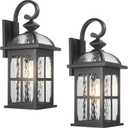 Darkaway 2pcs Large Outdoor Wall Light, 22inch Exterior Light Fixture with Water Ripple Glass, Aluminum Outside Lights Sconces Exterior Lighting for House Porch Patio Doorway, Large-2 Pack