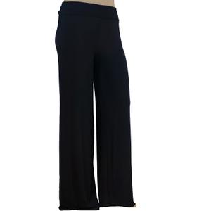 Stylzoo Plus Size Palazzo Pants Women Black 4X - Dress Pants Wide Leg Pull On Super Soft Comfortable Silky, 34" Tall