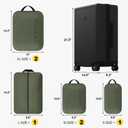 LEVEL8 Carry on Luggage Airline Approved, Small Carry on Suitcases with Wheels, Lightweight Hardside Textured Luggage for Travel, Tsa Approved, 20-Inch, Black, Carry-On 20 Inch + 6PC
