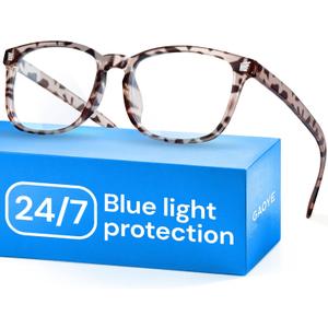 Gaoye Leopard Blue Light Glasses for Computer & Gaming - Anti UV Ray Lenses, Scratch-Resistant & Comfort Fit (Medium)