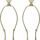 Royal Designs, Inc. HF-4001-10PB-2 Heavy Duty Lamp Harp and Crystal Finial Kit 10 inch, Polished Brass, 2-Pack