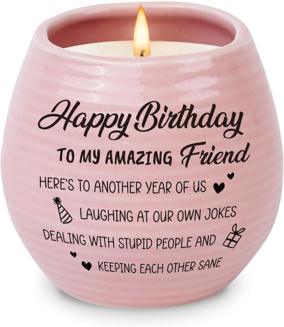 Happy Birthday Gifts for Women - Funny Best Friend Friendship Birthday Gifts for Women Bestie BFF Coworker Classmate - 10oz Lavender Scented Soy Wax Candle