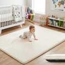 1.5" Thick Baby Play Mat for Floor 39x59 Soft Foam Play Mats, Beige