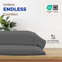 Thread Spread 100% Egyptian Cotton Pillow Cases Queen Size Set of 2 - Luxury 1000 Series Paradise Collection Queen Pillow Cases (Dark Grey), Soft Cooling Sateen Hotel Egyptian Cotton Pillowcases