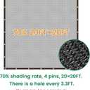 Shade Cloth, 20FT X 20FT 70% Black Outdoor Woven Sun Shade with Grommets, Durable Breathable Netting Shading Antifreezing for Patio, Garden, DIY Home, Plants Cover, Greenhouse, Dog Kennel