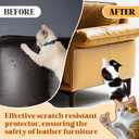 Cat Scratch Furniture Protector - Design for Leather Couch, 157"x11.8" Clear Couch Protector from Cat Claws, Thickened Anti-Scratch Adhesive Roll, Cuttable & Residue-Free, No Pins