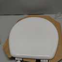 MAYFAIR 844BN 000 Toilet Seat with Brushed Nickel Hinges will Never Come Loose, ROUND , White, 1 Pack - ROUND