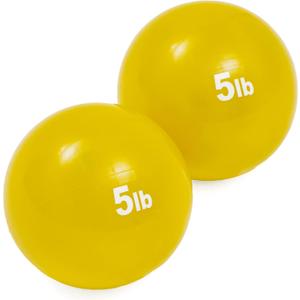 Trademark Innovations Weighted Toning Exercise Ball - Set of 2 (5lbs, Yellow)
