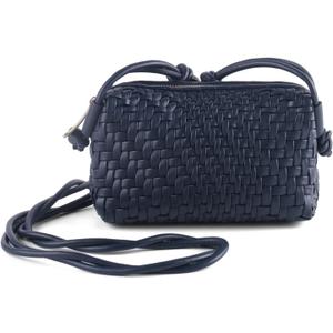 Woven Crossbody Bags for Women, Small Cross Body Braided Purse, Trendy Vegan Leather Shoulder Handbags with Strap | lightweight (Navy Blue)