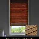 UNISHADES Cordless Bamboo Roman Shades for Windows, Blinds Size (28" W 64" H) Colour (Highfield Teak)