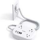 Cruise Essentials 2025,One Beat Travel Power Strip with USB C,Flat Plug Extension Cord with 3 Outlets 4 USB Ports(2 USB C),5 ft Desk Wall Outlet Extender,Non Surge Protector for Cruise,Dorm Room,ETL