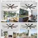 Fanbulous 72 Inch Ceiling Fans with Lights and Remote, Dual-Sided Reversible Blades for Versatile Dcor, Quiet DC Motor, Wide-Angle Customized Brightness & 3CCT, Damp Rated for Indoor/Outdoor Use