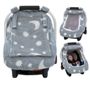 Baby Car Seat Cover, Car Seat Covers Baby Glow in The Dark, Fleece Plush Infant Car Seat Cover for Girls Boys, Car Seat Canopy with Peep Mesh Windows, Universal Carrier Cover for All Seasons