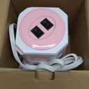 NVEESHOX Surge Protector Power Strip Tower, 10 Feet Ultra Flat Extension Cord with 12 AC Outlets 5 USB Ports(2 Type C), Desktop Charging Station, Flat Plug Outlet Extender for Home Office Dorm (6.5 FT, White-Pink+4USB+6.5FT)