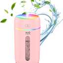 ZPP Humidifier for Bedroom Portable Mini Humidifier with 7-color Lights for Car,Home,Office,Travel with Night Light, Auto Shut-Off (320ml)