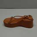 Coutgo Womens Platform Wedge Heels Sandals Slingback Open Toe Ankle Strap Summer Dress Shoes (7, Brown)