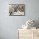 ARPEOTCY Framed Canvas Wall Art, Winter Landscape Christmas Decor, Living Room Snow Scenery Paintings Wall Decor, Home Bedroom Bathroom Vintage Decorations, Christmas Holiday Gifts, 12x16 Inch
