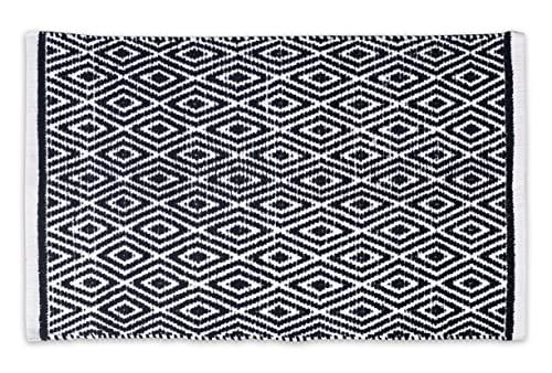 Rug Area Rugs 2x5 Ft Navy Cotton Diamond for Livingroom Bedroom Washable RagRug Reversible Farmhouse Kitchen RunnerRug Carpet Indoor Area Runner Mat for Hallway, Entryway