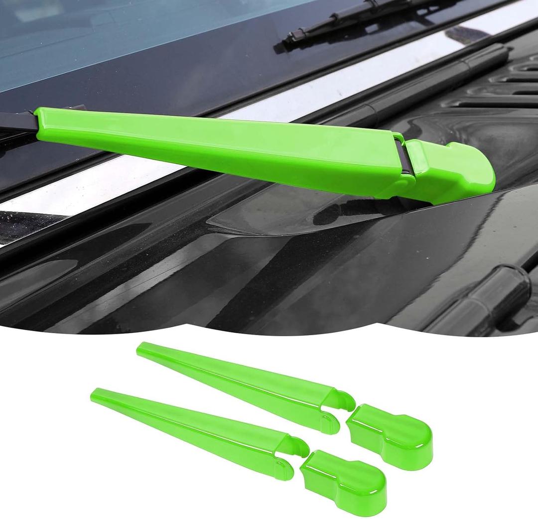 RT-TCZ Front Window Wiper Arm Blade Windshield Wiper Blades Trim Cover Decoration Exterior Accessories Compatible with Jeep Wrangler JK JKU 2007-2018,Light green