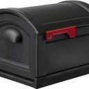 Step2 Town-to-Town XL Post-Mount Mailbox, Weather Resistant, Large Outdoor Mailboxes, Made of Durable Plastic, Easy to Install, USPS T4 Sized Mailbox, Flag Included, Onyx Black