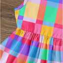 WDIRARA Toddler Girl's Colorful Plaid Sleeveless Dress Swing A Line Tank Dresses (Multicolor)