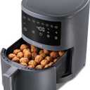 Sur La Table Compact 3.8 Quart Air Fryer - Digital LED Touchscreen Display with 8-Presets, Air Fry, Bake, Roast, Broil, and Reheat, 1500W